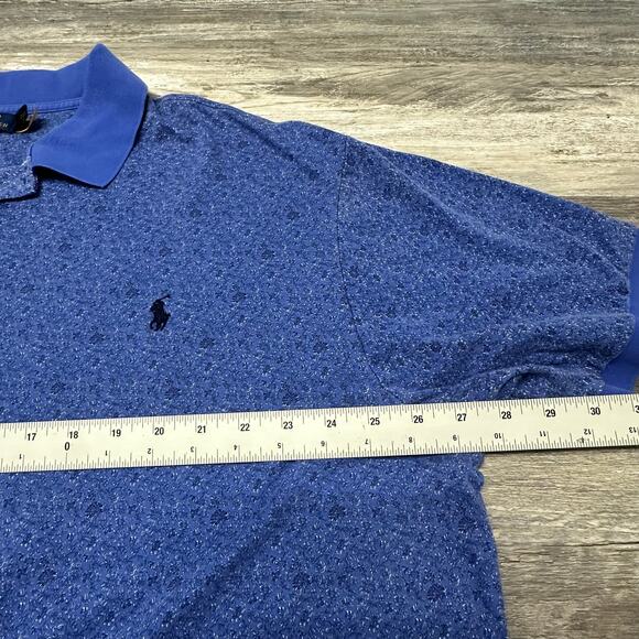 Polo Ralph Lauren Classic Fit Blue Micro Floral Mens 2XB Collared Polo T-Shirt - Picture 6 of 10